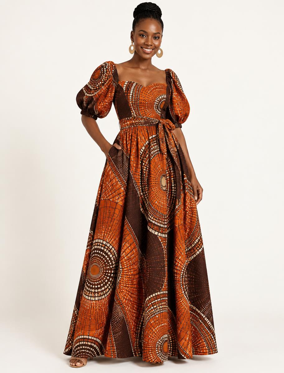 Ariya wax-print maxi dress